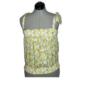 NWT Rachel Zoe top size small yellow green sleeveless floral